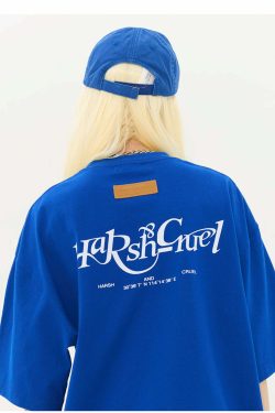 HARSH and CRUEL Y2K Grunge Logo Tee - Retro 90s Fashion, Summer Outfits, and Pastel Goth Style