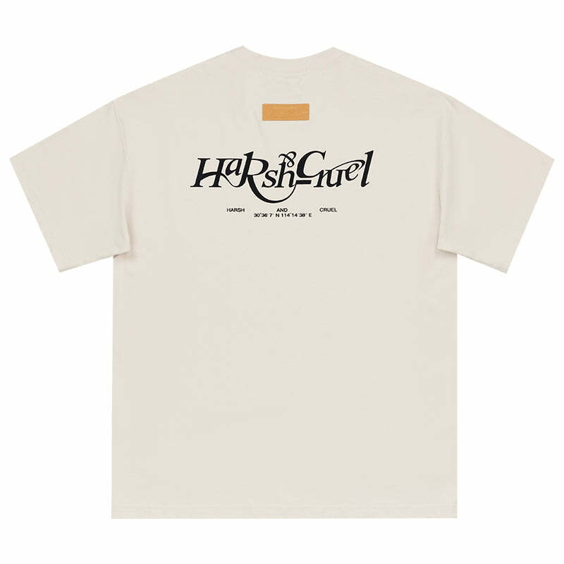 HARSH and CRUEL Y2K Grunge Logo Tee - Retro 90s Fashion, Summer Outfits, and Pastel Goth Style
