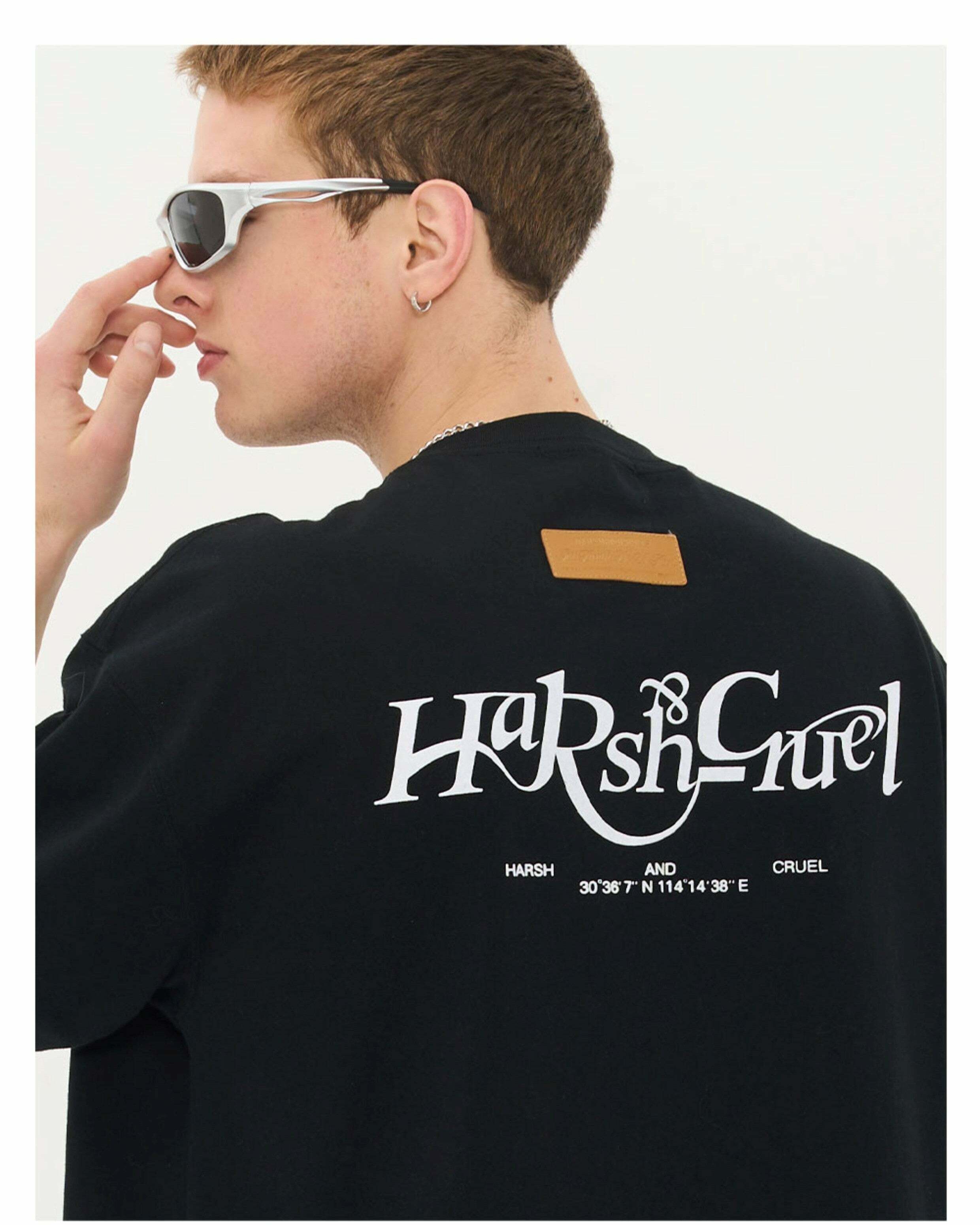 HARSH and CRUEL Y2K Grunge Logo Tee - Retro 90s Fashion, Summer Outfits, and Pastel Goth Style