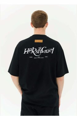 HARSH and CRUEL Y2K Grunge Logo Tee - Retro 90s Fashion, Summer Outfits, and Pastel Goth Style