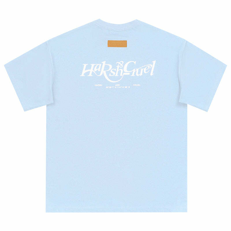 HARSH and CRUEL Y2K Grunge Logo Tee - Retro 90s Fashion, Summer Outfits, and Pastel Goth Style