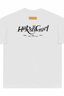 HARSH and CRUEL Y2K Grunge Logo Tee - Retro 90s Fashion, Summer Outfits, and Pastel Goth Style