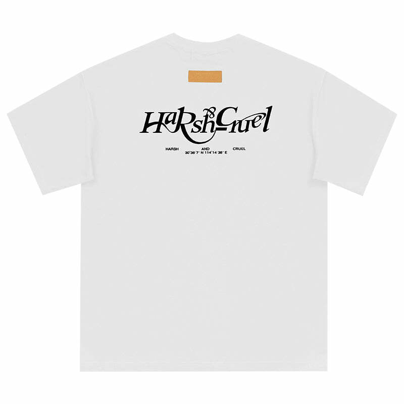 HARSH and CRUEL Y2K Grunge Logo Tee - Retro 90s Fashion, Summer Outfits, and Pastel Goth Style