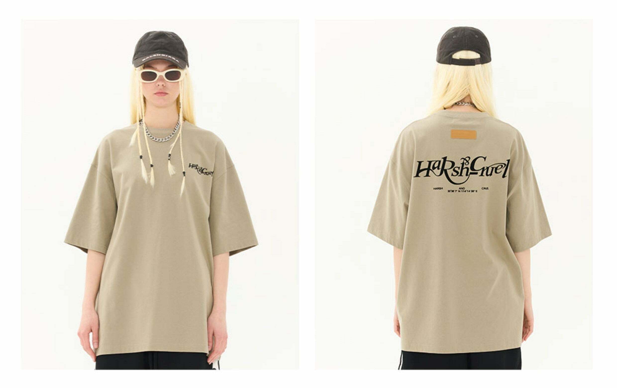HARSH and CRUEL Y2K Grunge Logo Tee - Retro 90s Fashion, Summer Outfits, Gothic Y2K Style