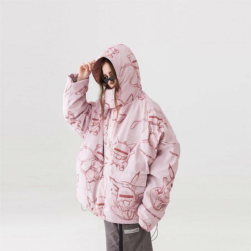 HARSH and CRUEL Y2K Grunge Parka Jacket - Retro 90s Fashion, Gothic Y2K, Summer Outfits