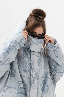 HARSH and CRUEL Y2K Grunge Parka Jacket - Retro 90s Fashion, Gothic Y2K, Summer Outfits