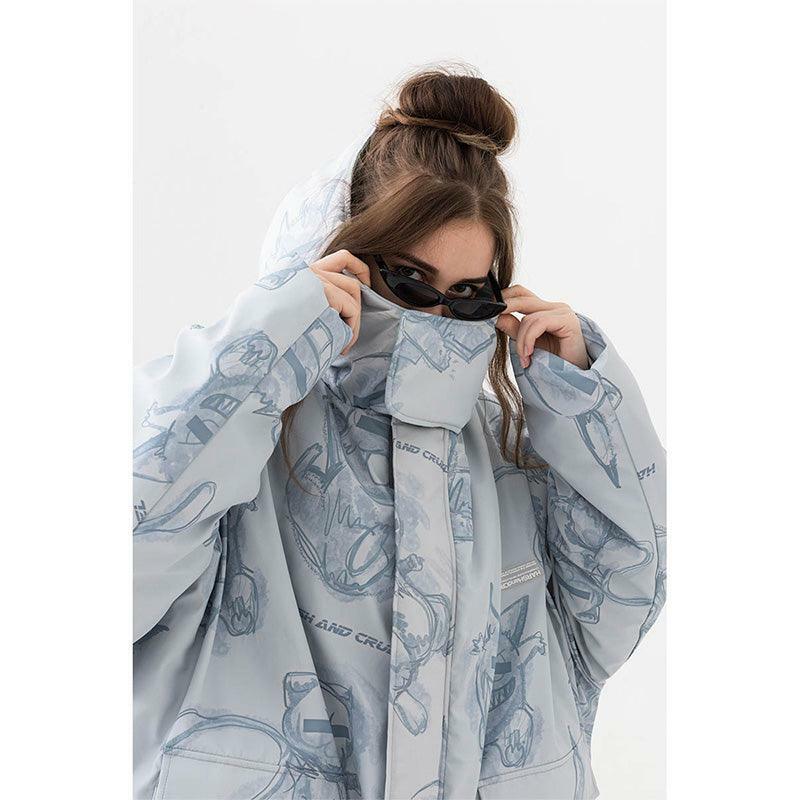 HARSH and CRUEL Y2K Grunge Parka Jacket - Retro 90s Fashion, Gothic Y2K, Summer Outfits