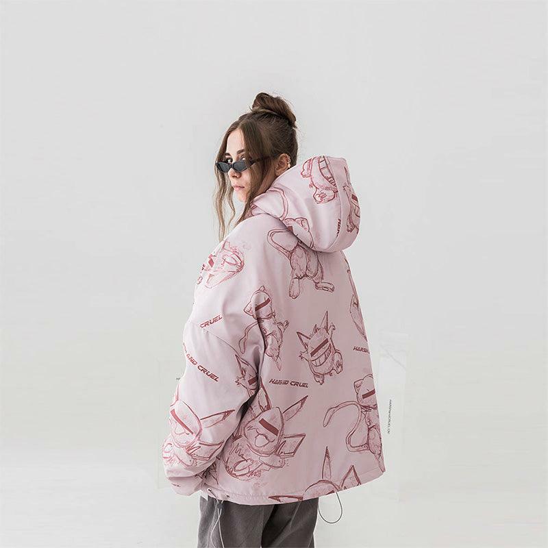 HARSH and CRUEL Y2K Grunge Parka Jacket - Retro 90s Fashion, Gothic Y2K, Summer Outfits