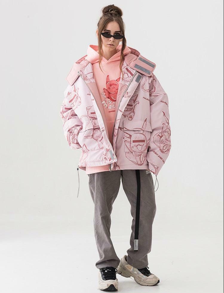 HARSH and CRUEL Y2K Grunge Parka Jacket - Retro 90s Fashion, Gothic Y2K, Summer Outfits