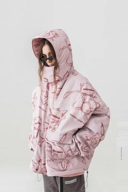 HARSH and CRUEL Y2K Grunge Parka Jacket - Retro 90s Fashion, Gothic Y2K, Summer Y2K Out