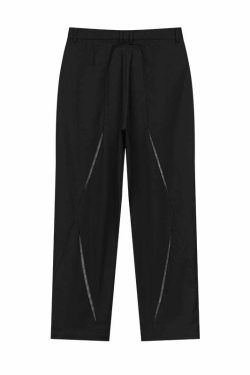 HARSH and CRUEL Y2K Grunge Spliced Trousers - 90s Fashion, Retro Style, Gothic Y2K Outfits