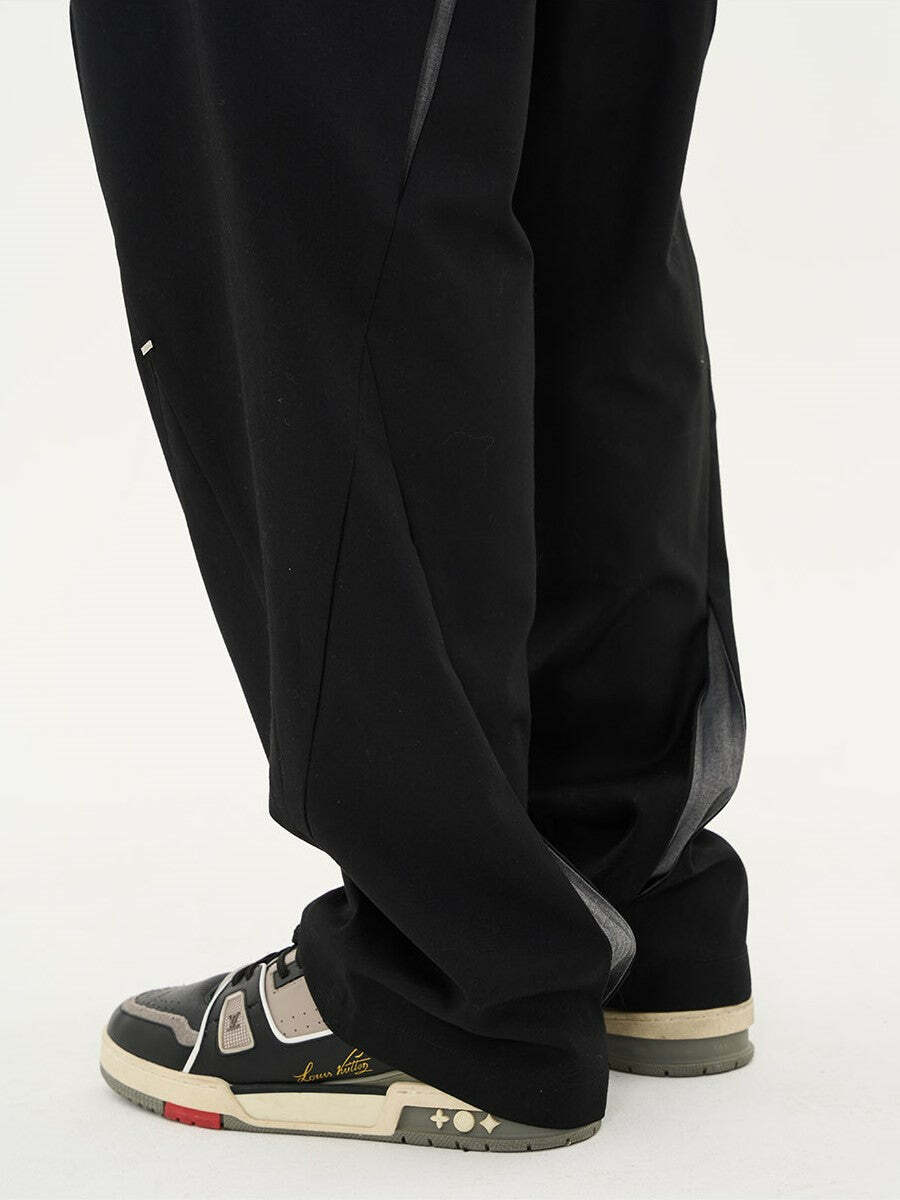HARSH and CRUEL Y2K Grunge Spliced Trousers - 90s Retro Summer Fashion, Gothic Y2K Outfits