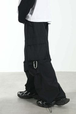 HARSH and CRUEL Y2K Grunge Wide-Leg Multipocket Cargo Pants - 90s Retro Summer Fashion