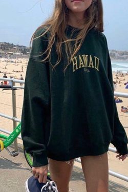 Hawaii Asa Sweatshirt - Y2K Summer Grunge, 90s Retro, Pastel Goth, Y2K Club & Party Outfits