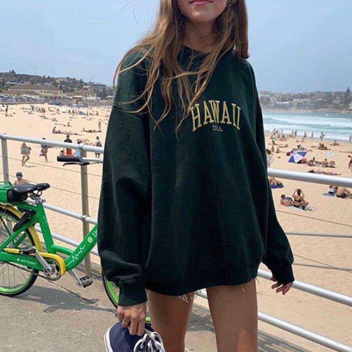 Hawaii Asa Sweatshirt - Y2K Summer Grunge, 90s Retro, Pastel Goth, Y2K Club & Party Outfits