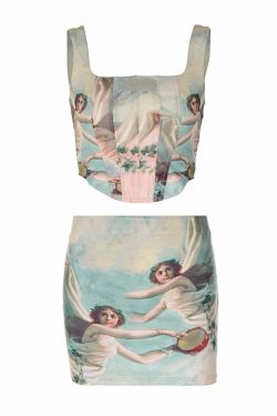 Hayli Y2K Skirt Set - 90s Grunge, Retro Summer Outfit, Pastel Goth, Y2K Party & Club Fashion