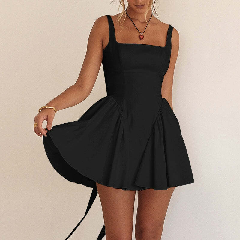 Hazly Mini Ruffle Dress - Y2K Summer Outfit, 90s Grunge Fashion, Retro Style, Pastel Goth Vibes