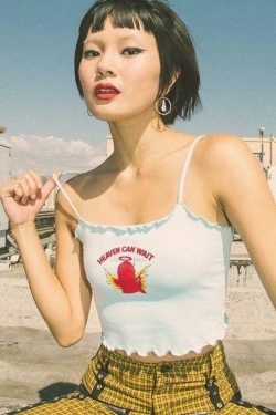 Heaven Can Wait Crop Top � Y2K Summer Grunge, 90s Fashion, Retro Style, Y2K Party Outfit