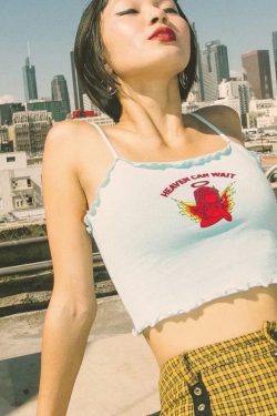 Heaven Can Wait Crop Top � Y2K Summer Grunge, 90s Fashion, Retro Style, Y2K Party Outfit
