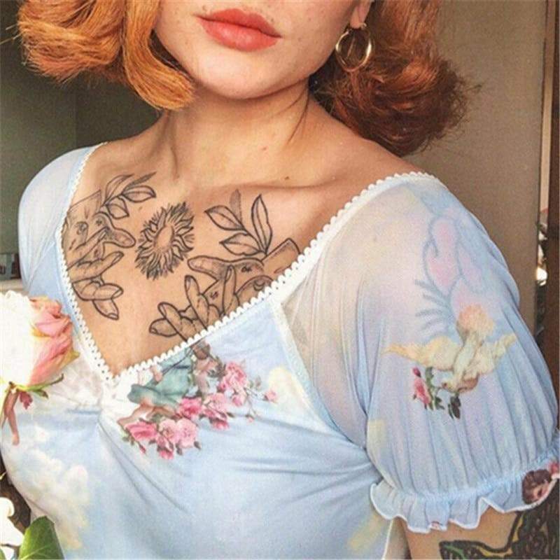 Heaven Sent Crop Top - Y2K Summer Grunge, 90s Retro, Pastel Goth, Y2K Party & Club Outfits
