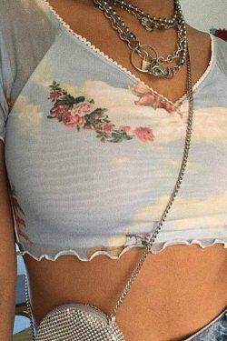 Heaven Sent Crop Top - Y2K Summer Grunge, 90s Retro, Pastel Goth, Y2K Party & Club Outfits