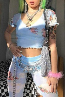 Heaven Sent Crop Top - Y2K Summer Grunge, 90s Retro, Pastel Goth, Y2K Party & Club Outfits