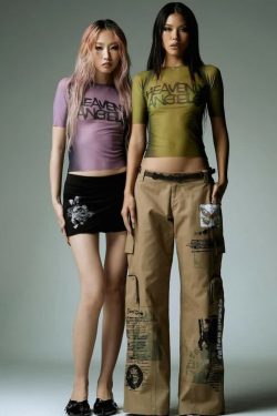 Heavenly Angels Y2K Gothic Grunge Sheer Mesh Top - Perfect for 90s and Y2K Summer Outfits