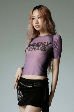 Heavenly Angels Y2K Gothic Grunge Sheer Mesh Top - Perfect for 90s and Y2K Summer Outfits