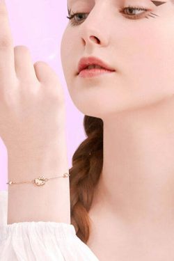 Hello Kitty Rose Gold Titanium Bracelet - Y2K Fashion, 90s Grunge, Retro Style Gift Box
