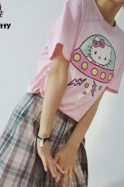 Hello Kitty UFO T-Shirt Pink - Y2K Summer, 90s Fashion, Grunge, Retro, Pastel Goth, Y2K Pop