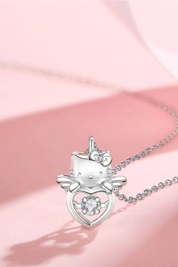 Hello Kitty Winged Heart Sterling Silver Necklace - Y2K Grunge 90s Retro Fashion by TIDE COLOR x SANRIO