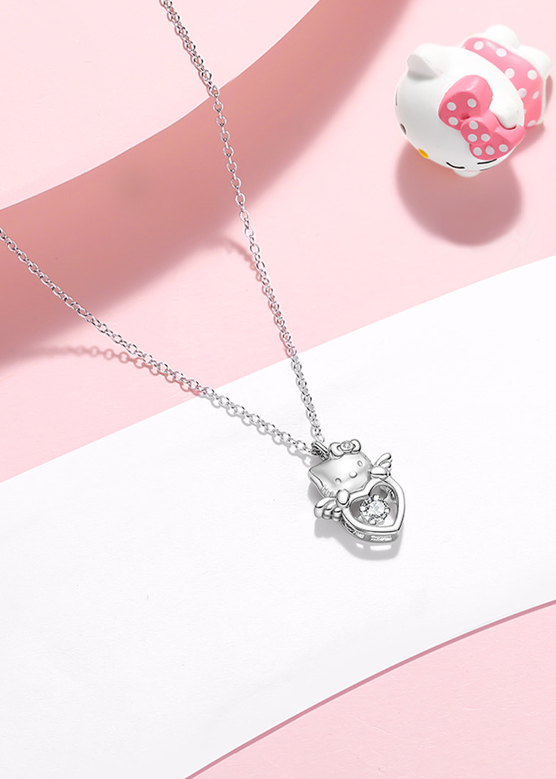 Hello Kitty Winged Heart Sterling Silver Necklace - Y2K Grunge 90s Retro Fashion by TIDE COLOR x SANRIO
