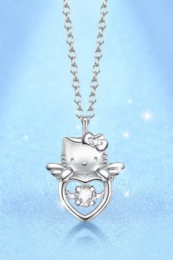 Hello Kitty Winged Heart Sterling Silver Necklace - Y2K Grunge 90s Retro Fashion by TIDE COLOR x SANRIO