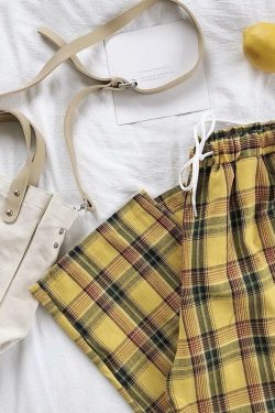High Waist Checkered Pants - Y2K Summer, 90s Grunge, Retro Style, Y2K Club & Party Outfits
