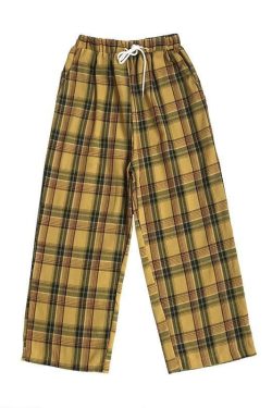 High Waist Checkered Pants - Y2K Summer, 90s Grunge, Retro Style, Y2K Club & Party Outfits