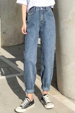 High Waisted Stretchy Jeans - Y2K Summer & 90s Grunge Fashion, Retro Y2K Club & Party Outfits
