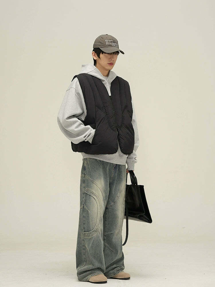 HJK Exclusive Curved Denim Jeans - Y2K Summer, 90s Grunge, Retro Style, Y2K Club & Party Outfits