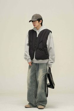 HJK Exclusive Curved Denim Jeans - Y2K Summer, 90s Grunge, Retro Style, Y2K Club & Party Outfits