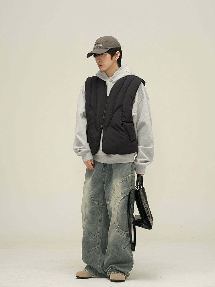 HJK Exclusive Curved Denim Jeans - Y2K Summer, 90s Grunge, Retro Style, Y2K Club & Party Outfits