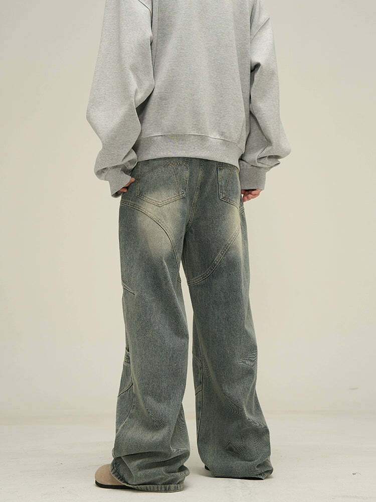 HJK Exclusive Curved Denim Jeans - Y2K Summer, 90s Grunge, Retro Style, Y2K Club & Party Outfits