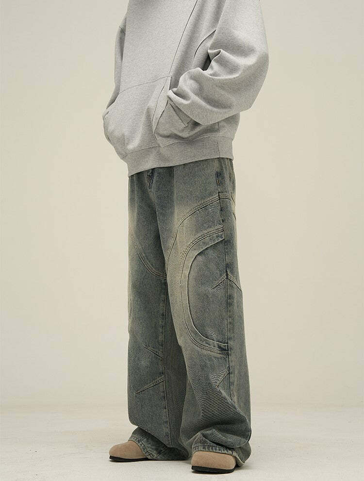 HJK Exclusive Curved Denim Jeans - Y2K Summer, 90s Grunge, Retro Style, Y2K Club & Party Outfits
