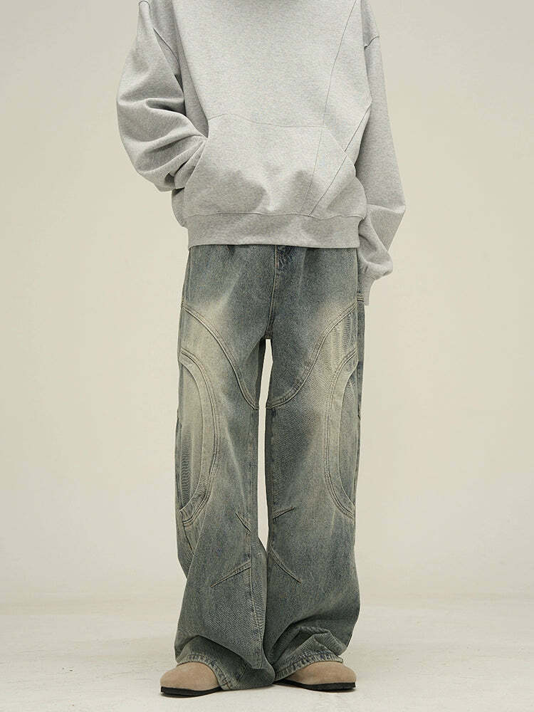 HJK Exclusive Curved Denim Jeans - Y2K Summer, 90s Grunge, Retro Style, Y2K Club & Party Outfits