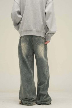 HJK Exclusive Curved Denim Jeans - Y2K Summer, 90s Grunge, Retro Style, Y2K Club & Party Outfits