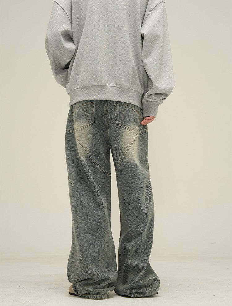 HJK Exclusive Curved Denim Jeans - Y2K Summer, 90s Grunge, Retro Style, Y2K Club & Party Outfits