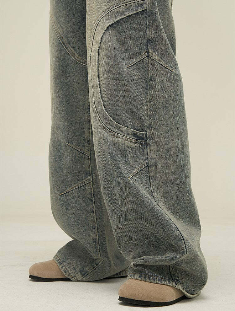 HJK Exclusive Curved Denim Jeans - Y2K Summer, 90s Grunge, Retro Style, Y2K Club & Party Outfits