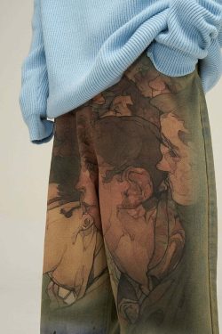 HJK Exclusive Oil Painted Jeans - Y2K Fashion, 90s Grunge, Retro Style, Y2K Summer Outfits