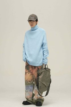 HJK Exclusive Oil Painted Jeans - Y2K Fashion, 90s Grunge, Retro Style, Y2K Summer Outfits