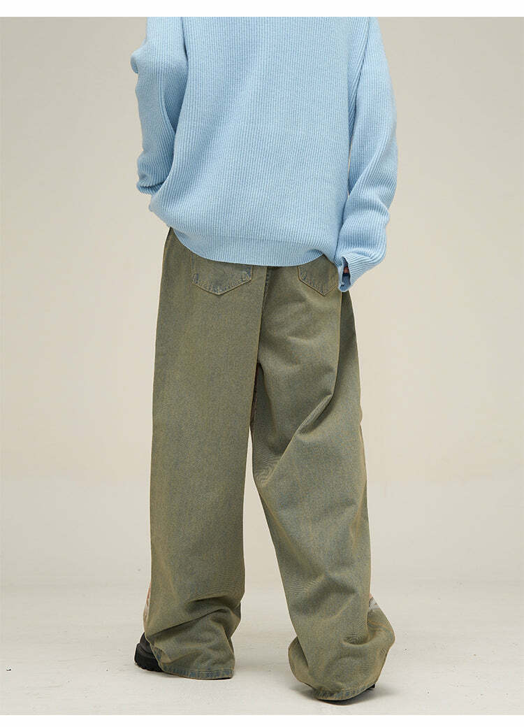 HJK Exclusive Oil Painted Jeans - Y2K Fashion, 90s Grunge, Retro Style, Y2K Summer Outfits
