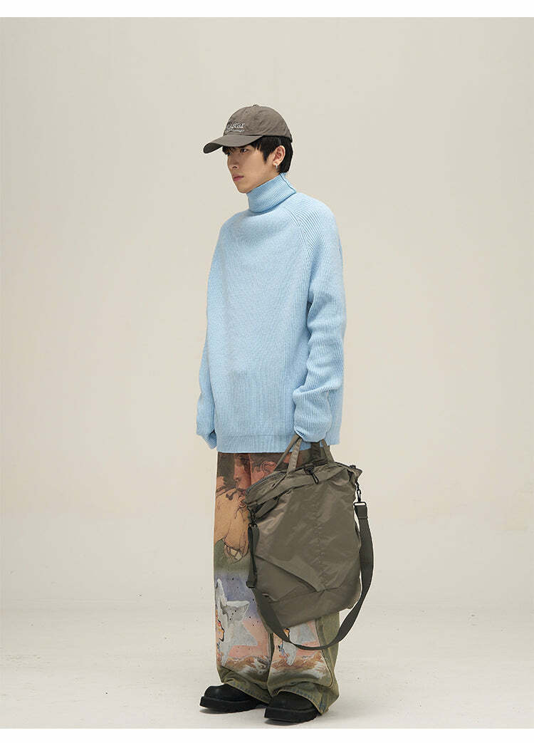 HJK Exclusive Oil Painted Jeans - Y2K Fashion, 90s Grunge, Retro Style, Y2K Summer Outfits