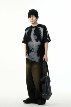 HJK Exclusive X-Ray Tee - Y2K Summer Grunge, 90s Retro, Gothic Y2K, Baby Tees, Y2